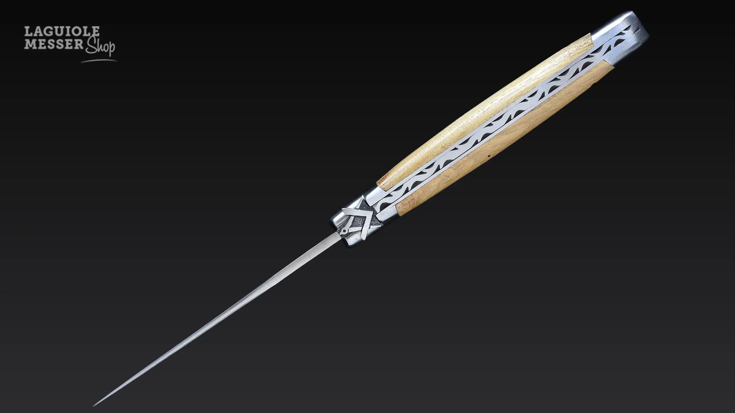Laguiole Freimaurer Messer Lehrling mit guillochiertem Ressort und Mouche