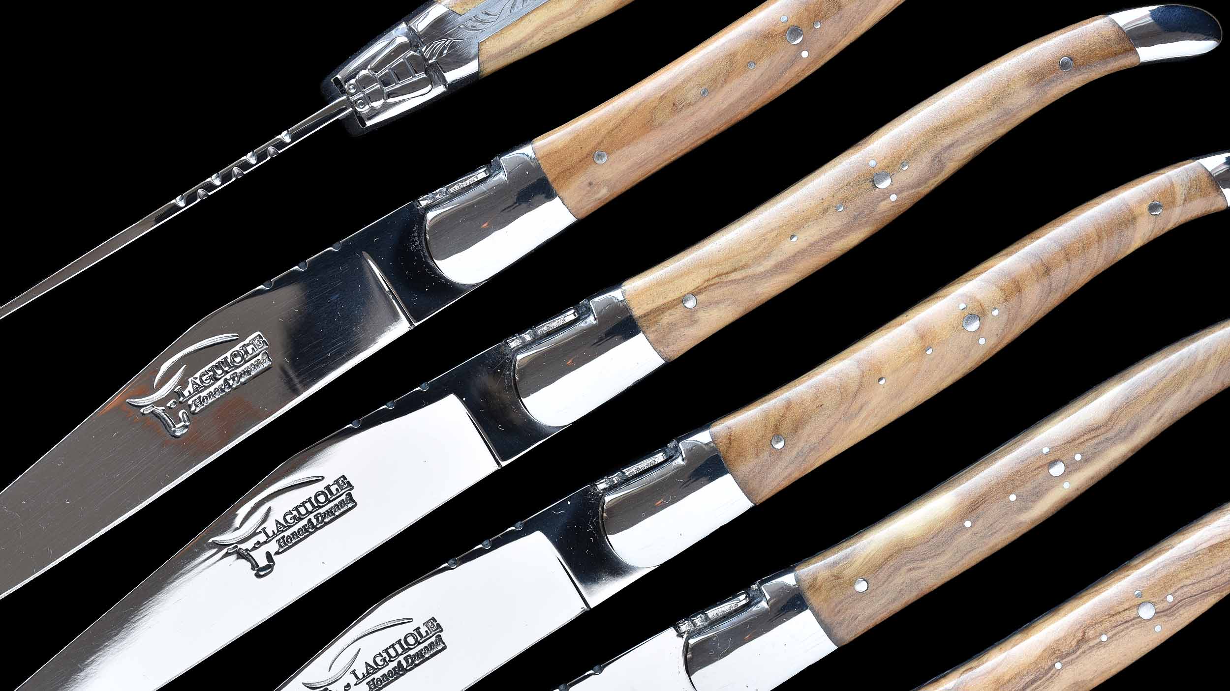 Honoré Durand, Laguiole Steakmesser Olive-Briliant