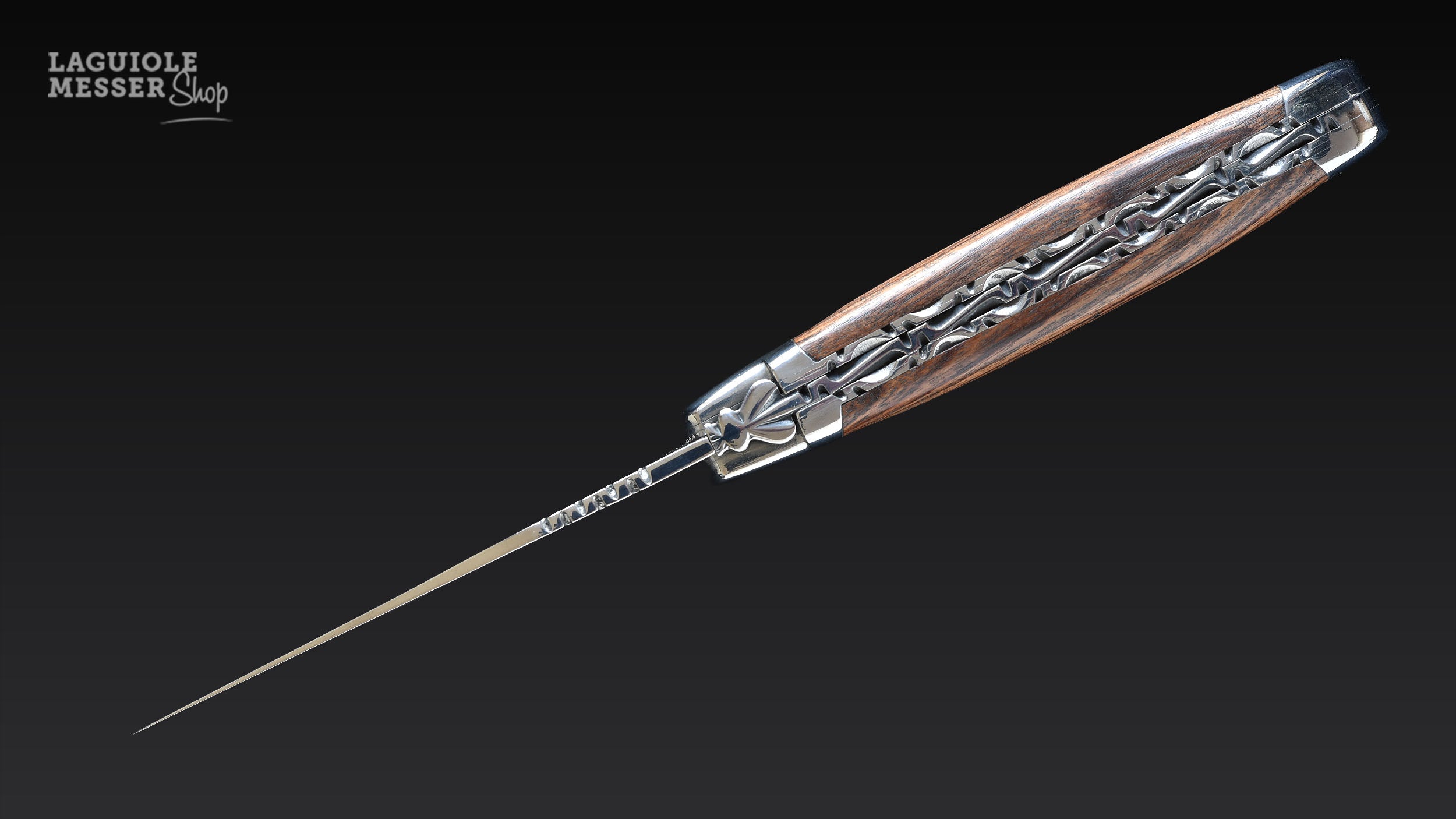 Rückenansicht des Honoré Durand Bois de violette Taschenmessers mit Doppelplatinen