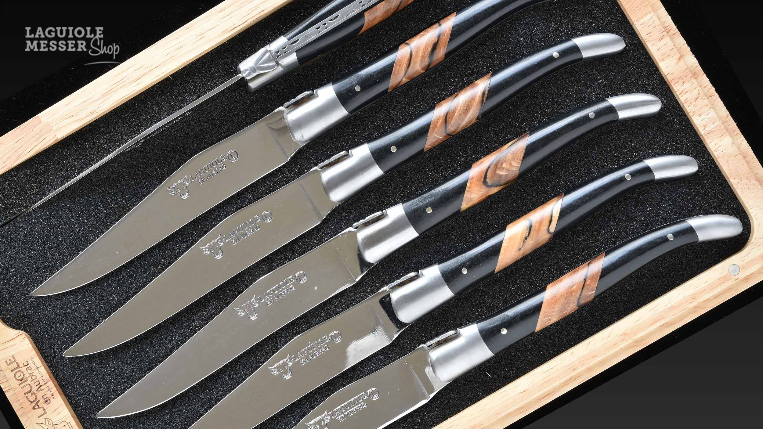 Laguiole en Aubrac, Steakmesserset Biseau - Bois d'Aubrac