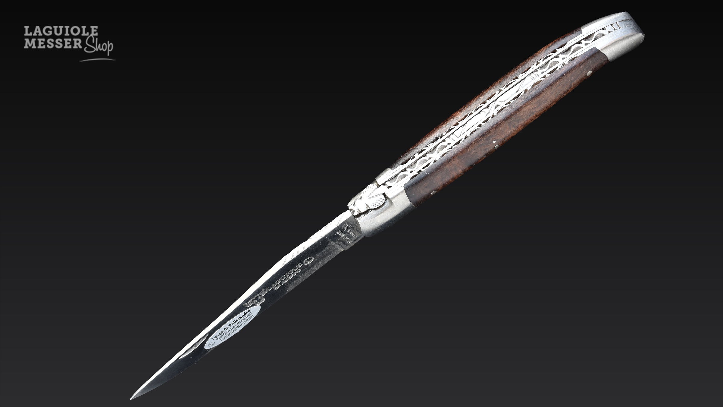 Laguiole en Aubrac, couteau de poche « Loupe de Palissandre »