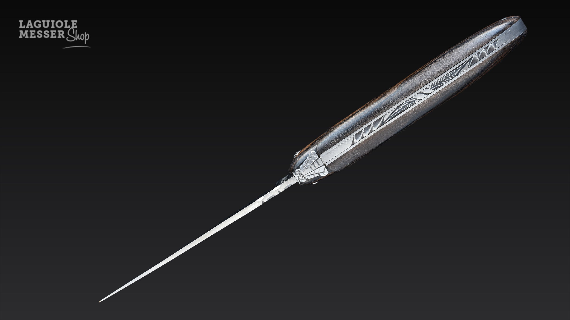 Laguiole en Aubrac Taschenmesser mit Griff aus Ziricote und dekoriertem Ressort