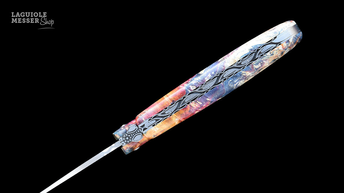 Detailaufnahme Griff aus stabilisierter Loupe de Sureau