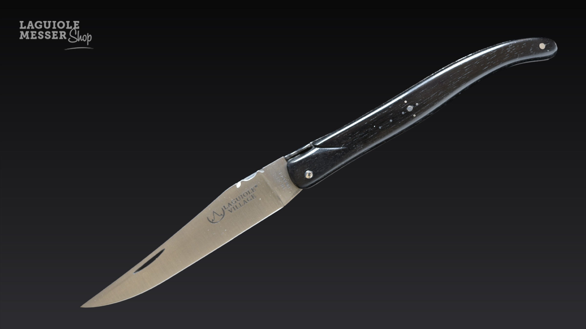 Laguiole Village Taschenmesser mit Ebenholzgriff und gedrehtem Ressort torsadé