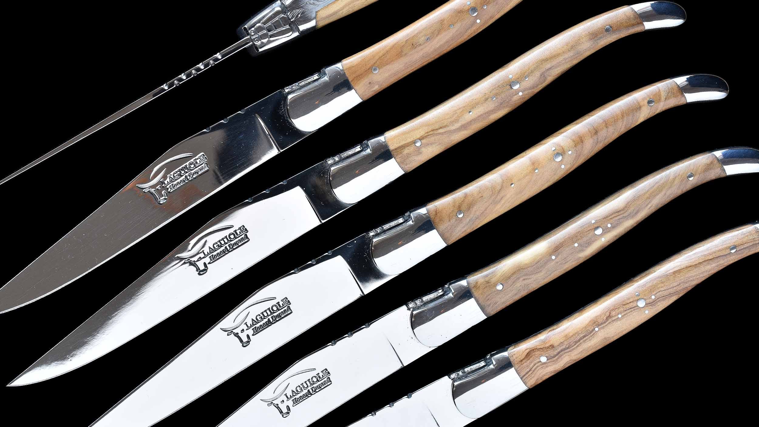 Honoré Durand, Laguiole Steakmesser Olive-Briliant
