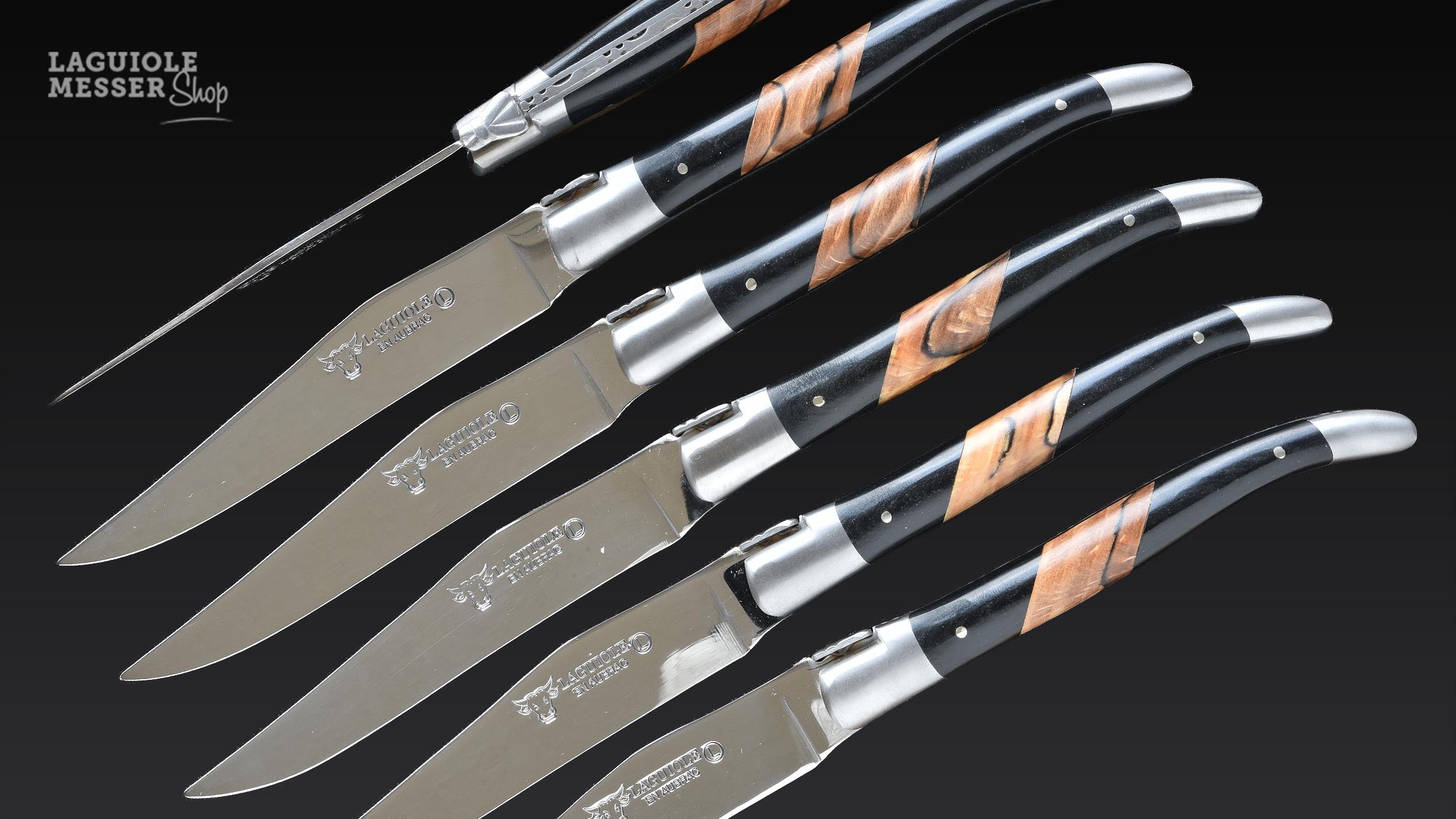 Laguiole en Aubrac, Steakmesserset Biseau - Bois d'Aubrac