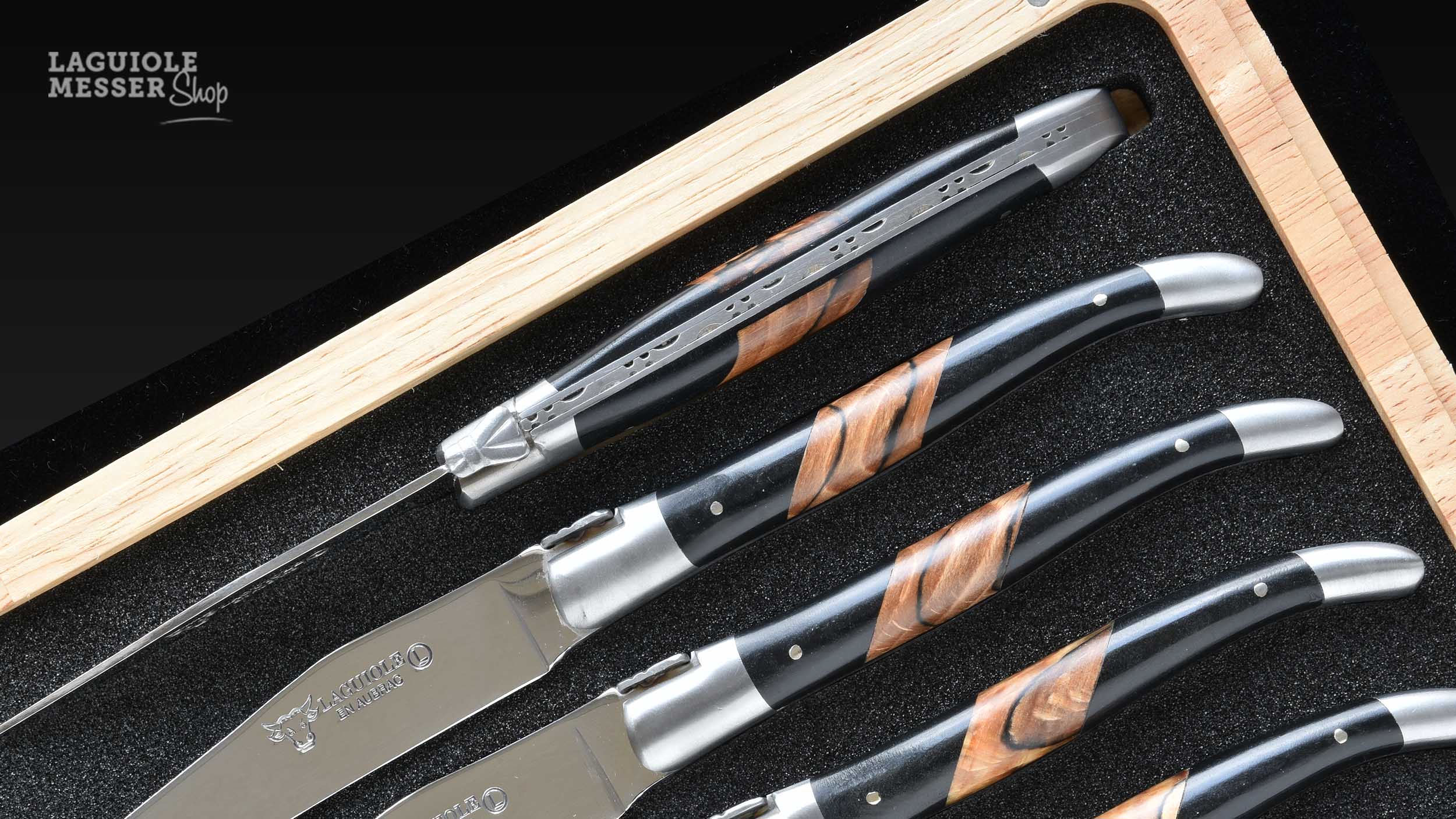 Laguiole en Aubrac, Steakmesserset Biseau - Bois d'Aubrac