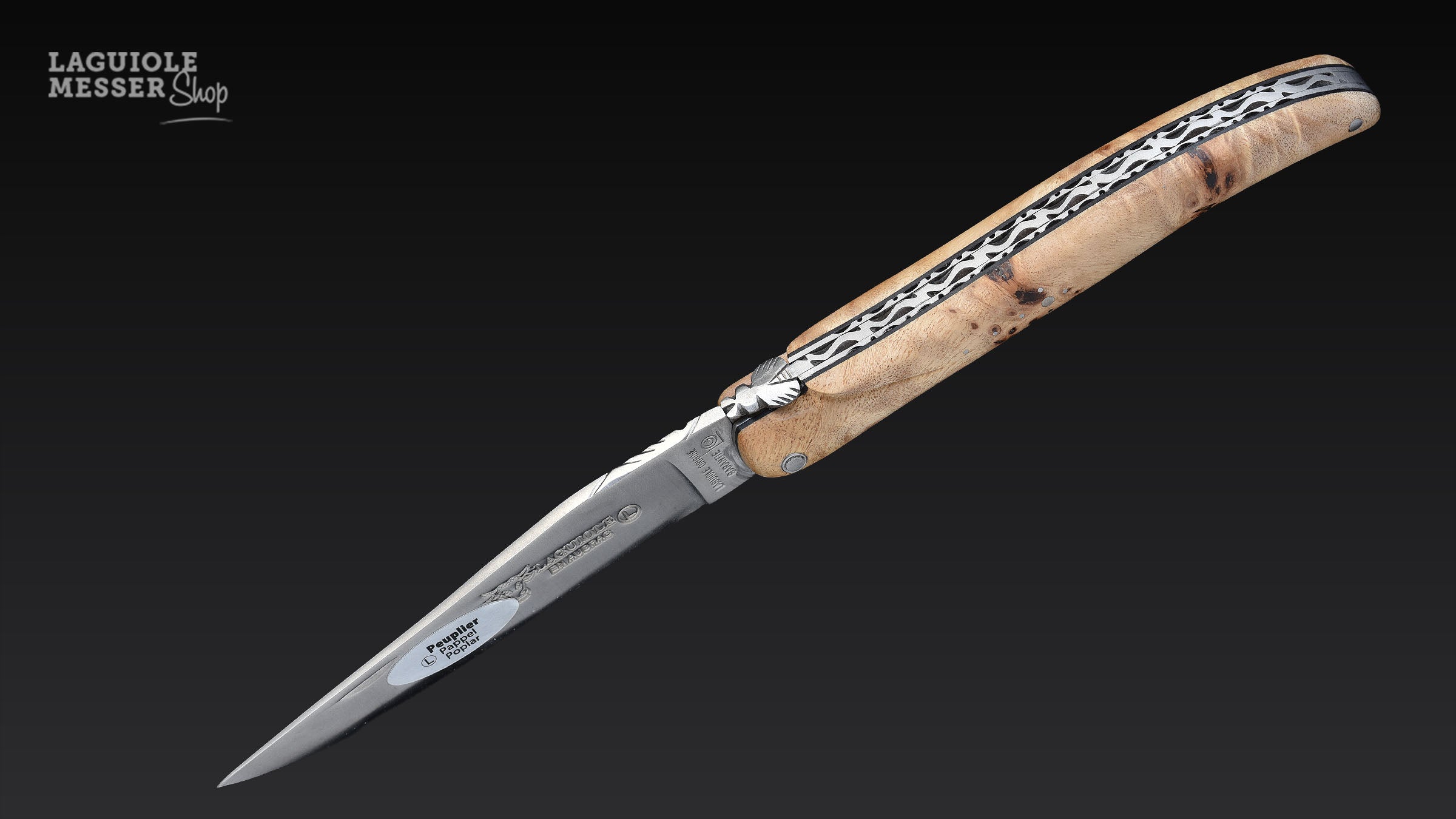 Laguiole en Aubrac, couteau de poche en peuplier à double platine