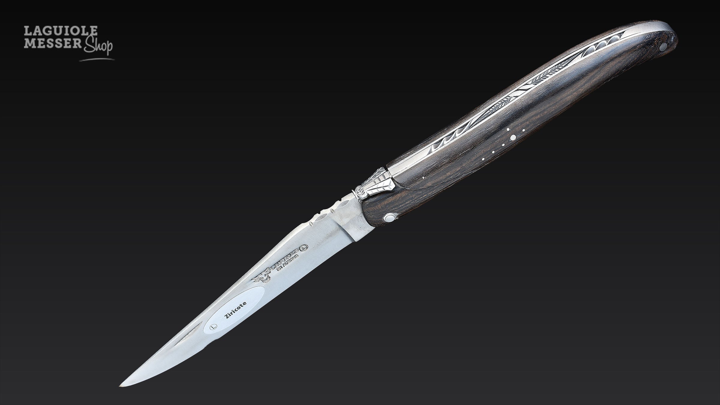 Taschenmesser Laguiole en Aubrac mit dunklem Ziricote-Holz und Edelstahlklinge